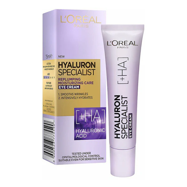 Loreal Hyaluron Expert Replumping Moisturising Care Eye Cream 15ml - Image 1